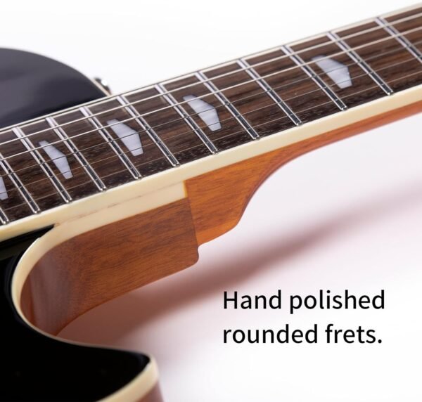 Censtar Saturn Electric Guitar Full-Size Solidbody Electric Guitar with Mahogany Body and Neck Cherry Sunburst Rosewood Fretboard Tiger Maple Veneer 6-String Electric Guitar Sunburst - Image 6
