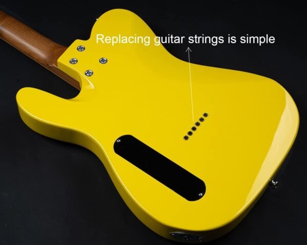Censtar Electric Guitar, Solid Electric Guitar Kit Consists of a Roasted Mahogany Body and Maple Neck,Professional/Full Size Mercury Electric Guitar for Adults TL-Lemon yellow - Image 8