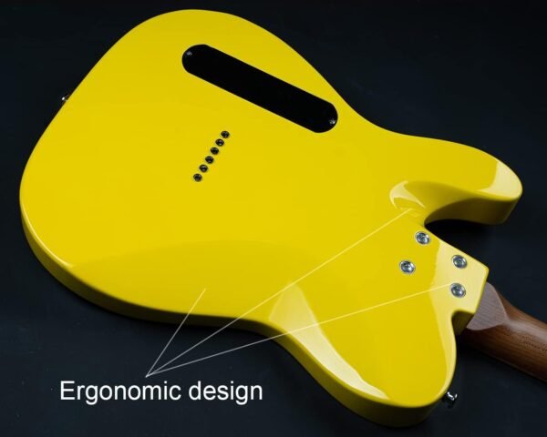 Censtar Electric Guitar, Solid Electric Guitar Kit Consists of a Roasted Mahogany Body and Maple Neck,Professional/Full Size Mercury Electric Guitar for Adults TL-Lemon yellow - Image 6