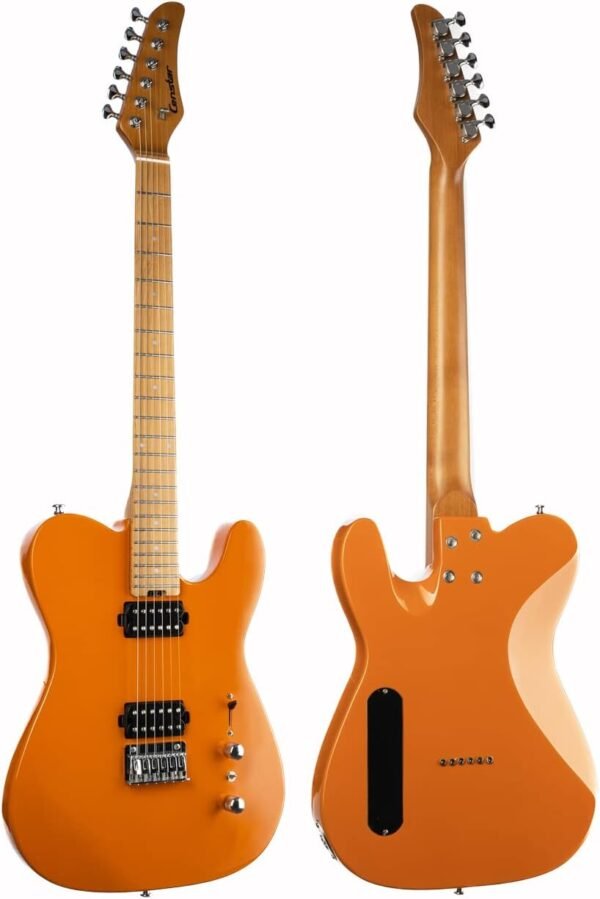 Censtar Electric Guitar, Solid Electric Guitar Kit Consists of a Roasted Mahogany Body and Maple Neck,Professional/Full Size Mercury Electric Guitar for Adults TL-Orange - Image 8