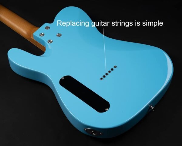 Censtar Electric Guitar, Solid Electric Guitar Kit Consists of a Roasted Mahogany Body and Maple Neck,Professional/Full Size Mercury Electric Guitar for Adults TL-Sky blue - Image 4