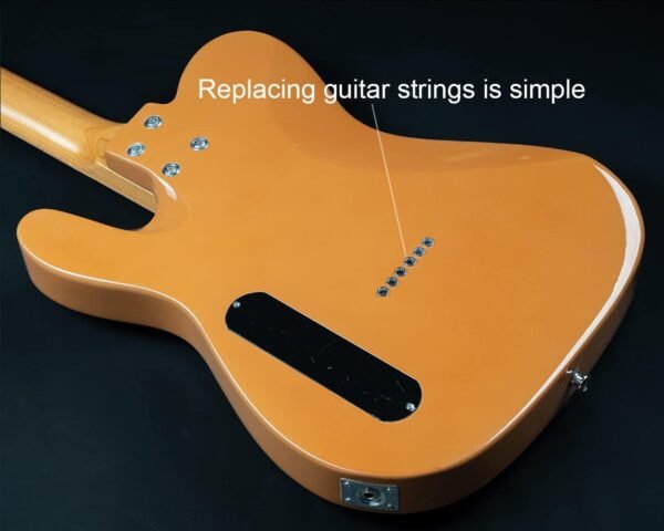 Censtar Electric Guitar, Solid Electric Guitar Kit Consists of a Roasted Mahogany Body and Maple Neck,Professional/Full Size Mercury Electric Guitar for Adults TL-Apricot - Image 4