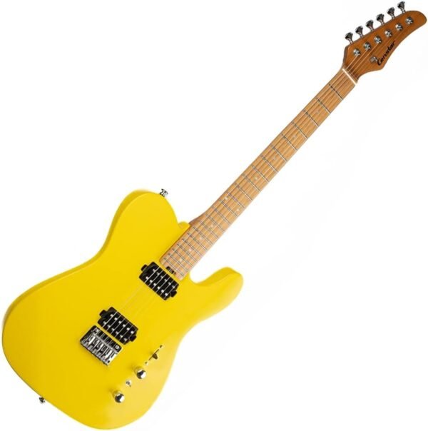 Censtar Electric Guitar, Solid Electric Guitar Kit Consists of a Roasted Mahogany Body and Maple Neck,Professional/Full Size Mercury Electric Guitar for Adults TL-Lemon yellow - Image 7