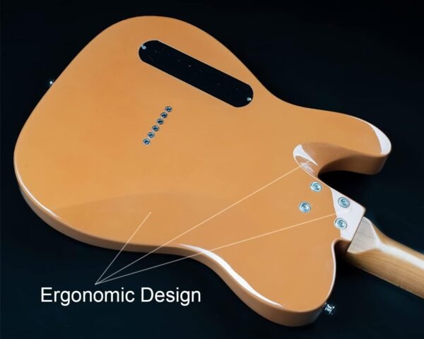 Censtar Electric Guitar, Solid Electric Guitar Kit Consists of a Roasted Mahogany Body and Maple Neck,Professional/Full Size Mercury Electric Guitar for Adults TL-Apricot - Image 5