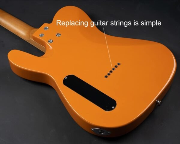 Censtar Electric Guitar, Solid Electric Guitar Kit Consists of a Roasted Mahogany Body and Maple Neck,Professional/Full Size Mercury Electric Guitar for Adults TL-Orange - Image 7