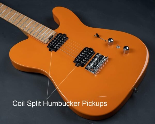 Censtar Electric Guitar, Solid Electric Guitar Kit Consists of a Roasted Mahogany Body and Maple Neck,Professional/Full Size Mercury Electric Guitar for Adults TL-Orange - Image 4