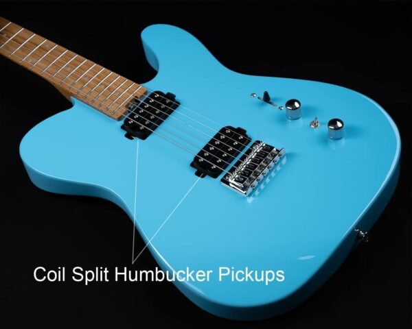 Censtar Electric Guitar, Solid Electric Guitar Kit Consists of a Roasted Mahogany Body and Maple Neck,Professional/Full Size Mercury Electric Guitar for Adults TL-Sky blue - Image 8