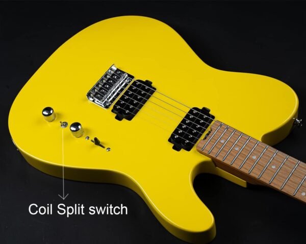 Censtar Electric Guitar, Solid Electric Guitar Kit Consists of a Roasted Mahogany Body and Maple Neck,Professional/Full Size Mercury Electric Guitar for Adults TL-Lemon yellow - Image 3
