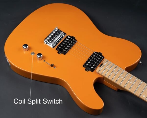 Censtar Electric Guitar, Solid Electric Guitar Kit Consists of a Roasted Mahogany Body and Maple Neck,Professional/Full Size Mercury Electric Guitar for Adults TL-Orange - Image 5