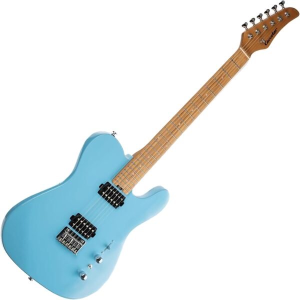 Censtar Electric Guitar, Solid Electric Guitar Kit Consists of a Roasted Mahogany Body and Maple Neck,Professional/Full Size Mercury Electric Guitar for Adults TL-Sky blue - Image 6