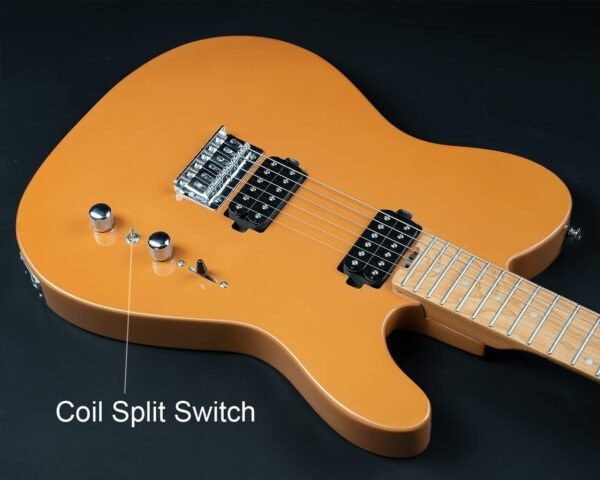 Censtar Electric Guitar, Solid Electric Guitar Kit Consists of a Roasted Mahogany Body and Maple Neck,Professional/Full Size Mercury Electric Guitar for Adults TL-Apricot - Image 7