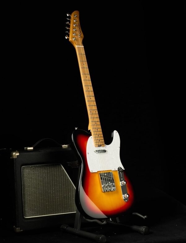 Censtar Electric Guitar, Solid Electric Guitar Kit Consists of a Roasted Mahogany Body and Maple Neck,Professional/Full Size Mercury Electric Guitar for Adults Pickguard-Sunburst - Image 6