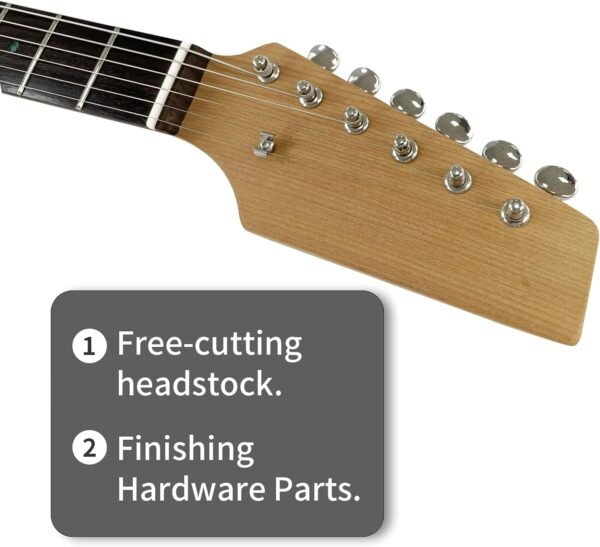 Censtar DIY Electric Guitar Kit,Mahogany Body and Neck,Rosewood Fretboard,Unfinished Uncut DIY Guitar Kit,Guitar Kits Build Your Own,Electric Guitars for Adults - Image 6