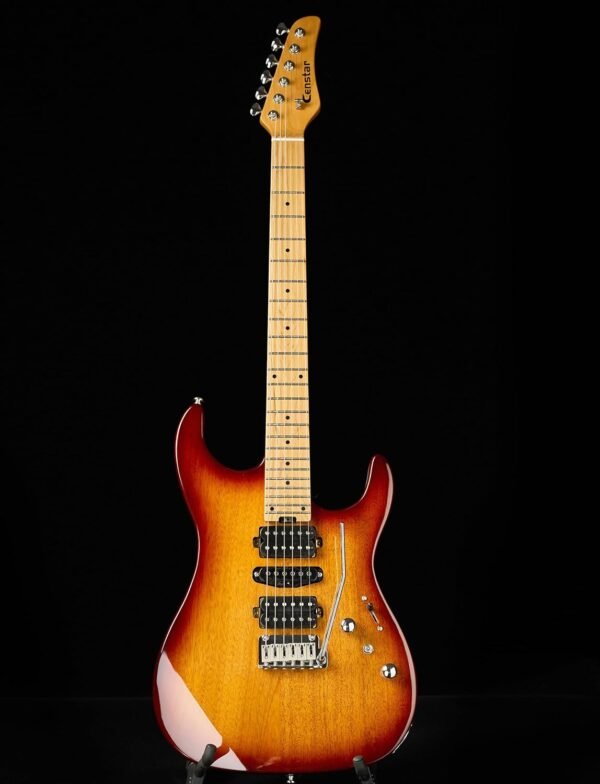 Censtar Electric Guitars with Roasted Mahogany Body and Maple Neck,Bone Nut,Coil Split Humbuckers Pickups,24 Frets,Solid Body Mars Electric Guitar for Professional/Adult ST-Caramel - Image 4