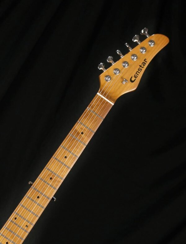 Censtar Electric Guitar, Solid Electric Guitar Kit Consists of a Roasted Mahogany Body and Maple Neck,Professional/Full Size Mercury Electric Guitar for Adults Pickguard-Gold - Image 3