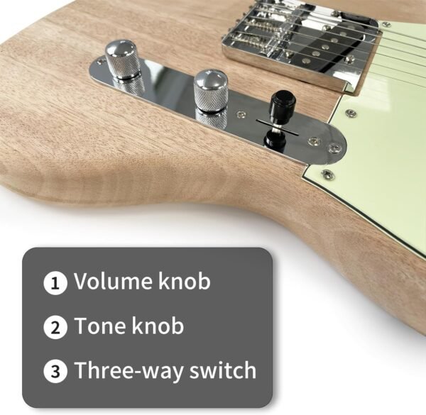 Censtar DIY Electric Guitar Kit,Mahogany Body and Neck,Rosewood Fretboard,Unfinished Uncut DIY Guitar Kit,Guitar Kits Build Your Own,Electric Guitars for Adults - Image 2