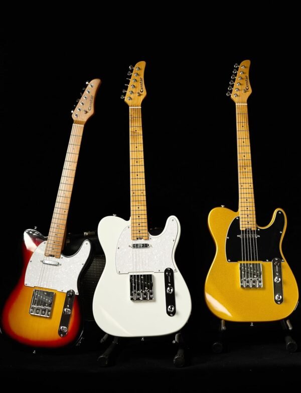 Censtar Electric Guitar, Solid Electric Guitar Kit Consists of a Roasted Mahogany Body and Maple Neck,Professional/Full Size Mercury Electric Guitar for Adults Pickguard-Gold - Image 4