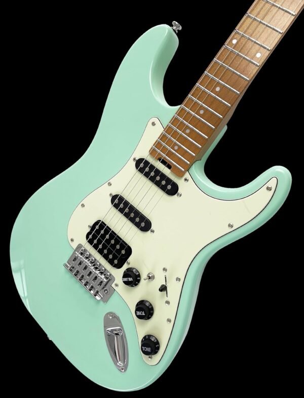 Censtar Electric Guitar,Coil Split H-S-S Pickups 6-string guitarra electrica,Roasted Mahogany Body and Maple Neck,Venus Solid Body Electric Guitars for Adults,for Professional/Full Size-ST-Green - Image 2