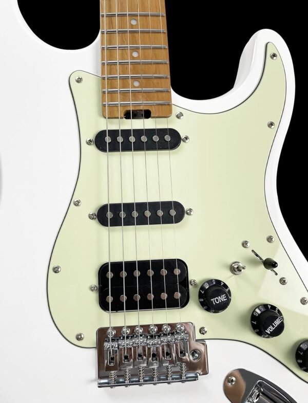 Censtar Electric Guitar,Coil Split H-S-S Pickups 6-string guitarra electrica,Roasted Mahogany Body and Maple Neck,Venus Solid Body Electric Guitars for Adults,for Professional/Full Size-ST-White - Image 6