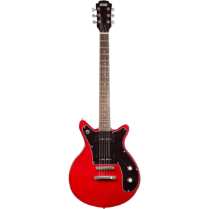 KGD Electric Guitar with 6 String, Solid Body Electric Guitar, P90 Pickups, Bone nut, Right Handed, 22 Frets, Rosewood Fretboard, Mahogany Body (Wine Red)