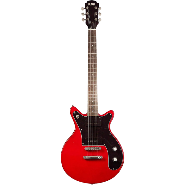 KGD Electric Guitar with 6 String, Solid Body Electric Guitar, P90 Pickups, Bone nut, Right Handed, 22 Frets, Rosewood Fretboard, Mahogany Body (Wine Red)