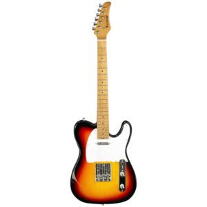 Censtar Electric Guitar, Solid Electric Guitar Kit Consists of a Roasted Mahogany Body and Maple Neck,Professional/Full Size Mercury Electric Guitar for Adults Pickguard-Sunburst