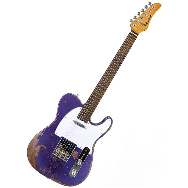 Censtar Relic Electric Guitar,ELM Body and Maple Neck,Bone Nut,6-String Relic Guitar,Professional/Full Size/Electric Guitars for Adults