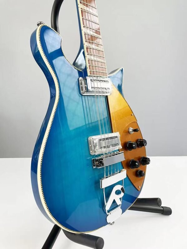 Ricken 660-12-string electric guitar With Fingerboard has varnish.Blue Color High Quality Guitar - Image 8