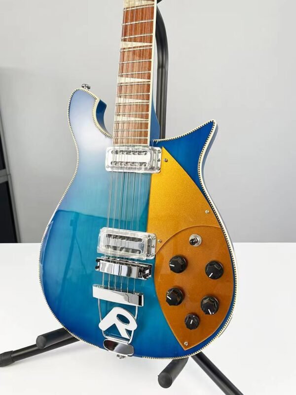 Ricken 660-12-string electric guitar With Fingerboard has varnish.Blue Color High Quality Guitar - Image 11