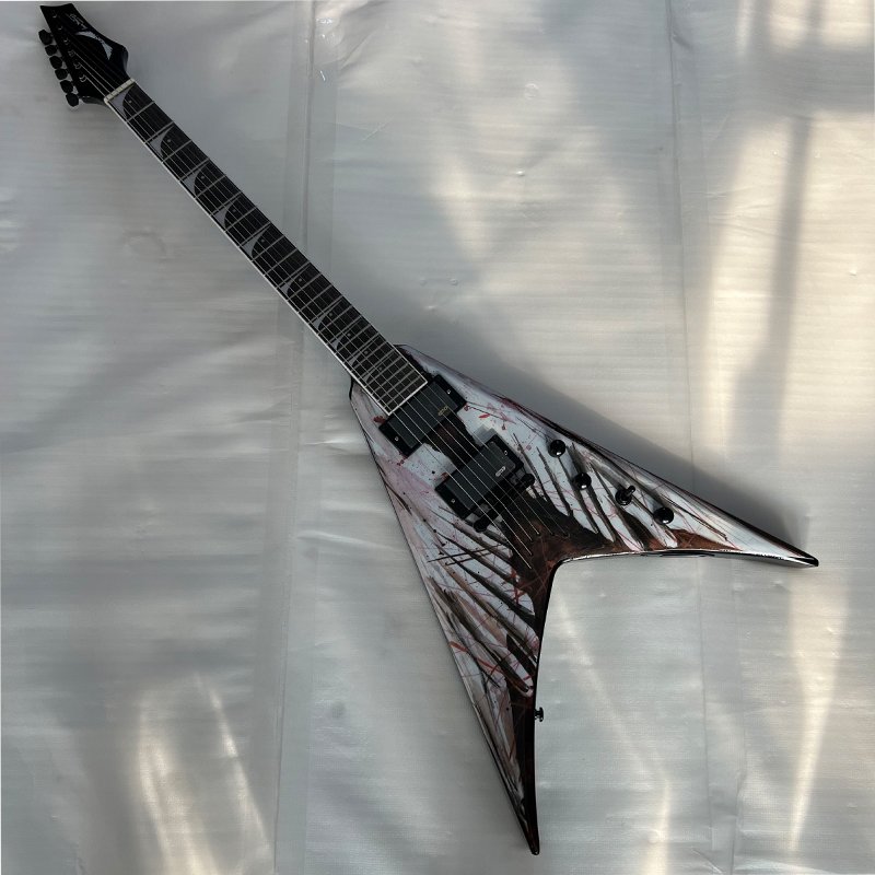 V-shaped electric guitar with active pickups, a metal rock weapon, uniquely shaped Floyd Rose electric guitar, 24 frets, free shipping