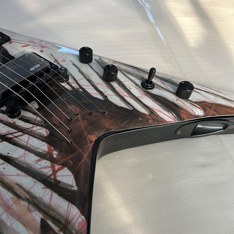 V-shaped electric guitar with active pickups, a metal rock weapon, uniquely shaped Floyd Rose electric guitar, 24 frets, free shipping - Image 6