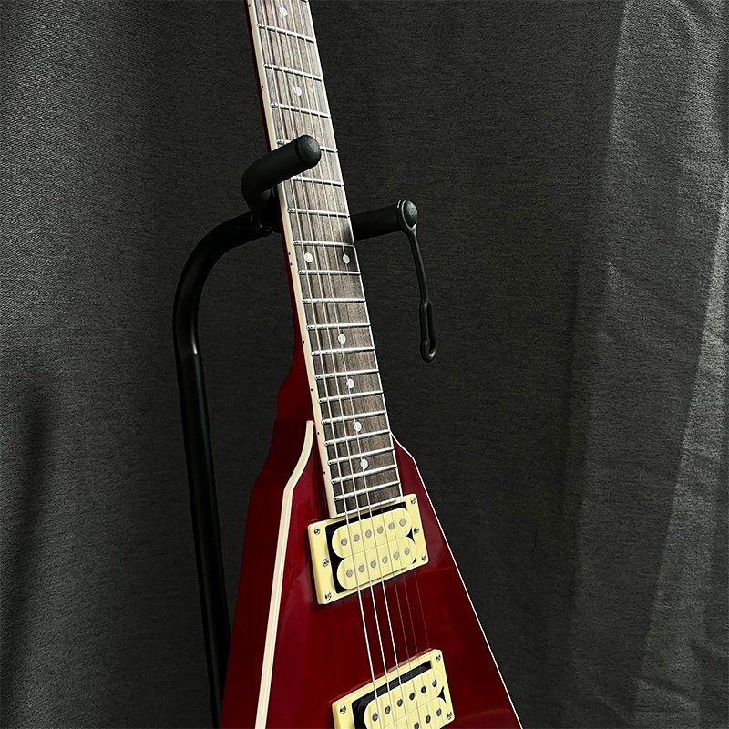 No Logo Red Flying V Shape Electric Guitar, Solid Mahogany Body Gold Hardware HH Pickups Professional Musical Instrument - Image 4
